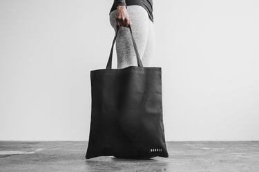 Nobull Waxed Canvas Tote Men's Bags Black | Australia (UQ9308)